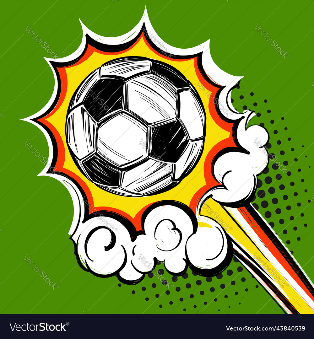 Football soccer ball goal came in the gate win Vector Image