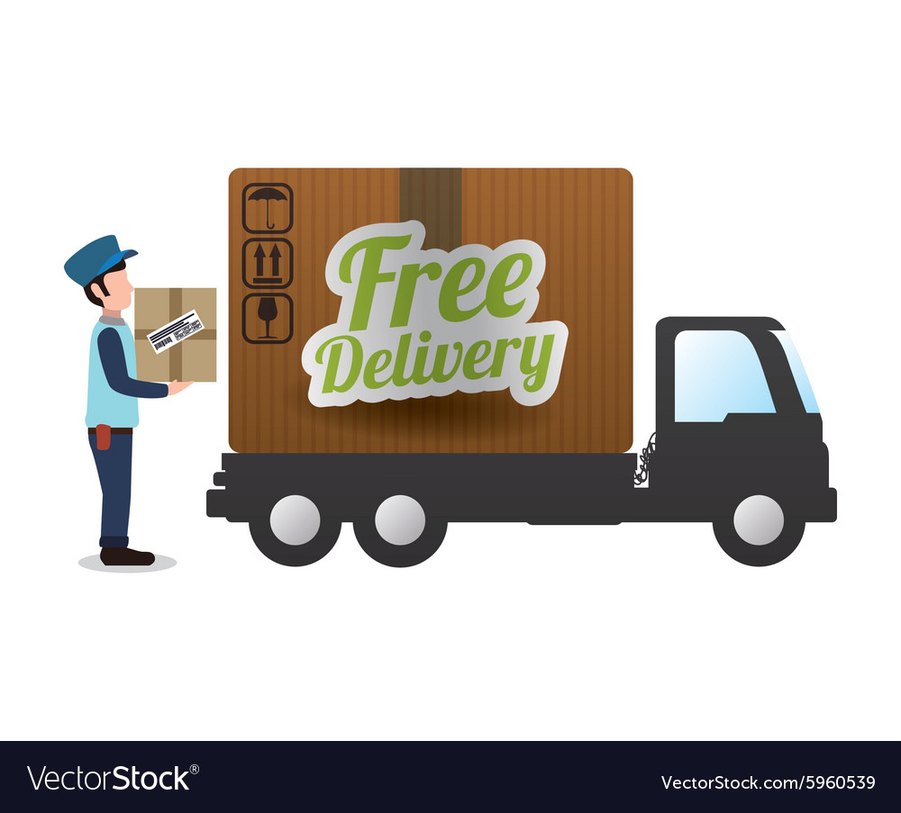 Free delivery design Royalty Free Vector Image