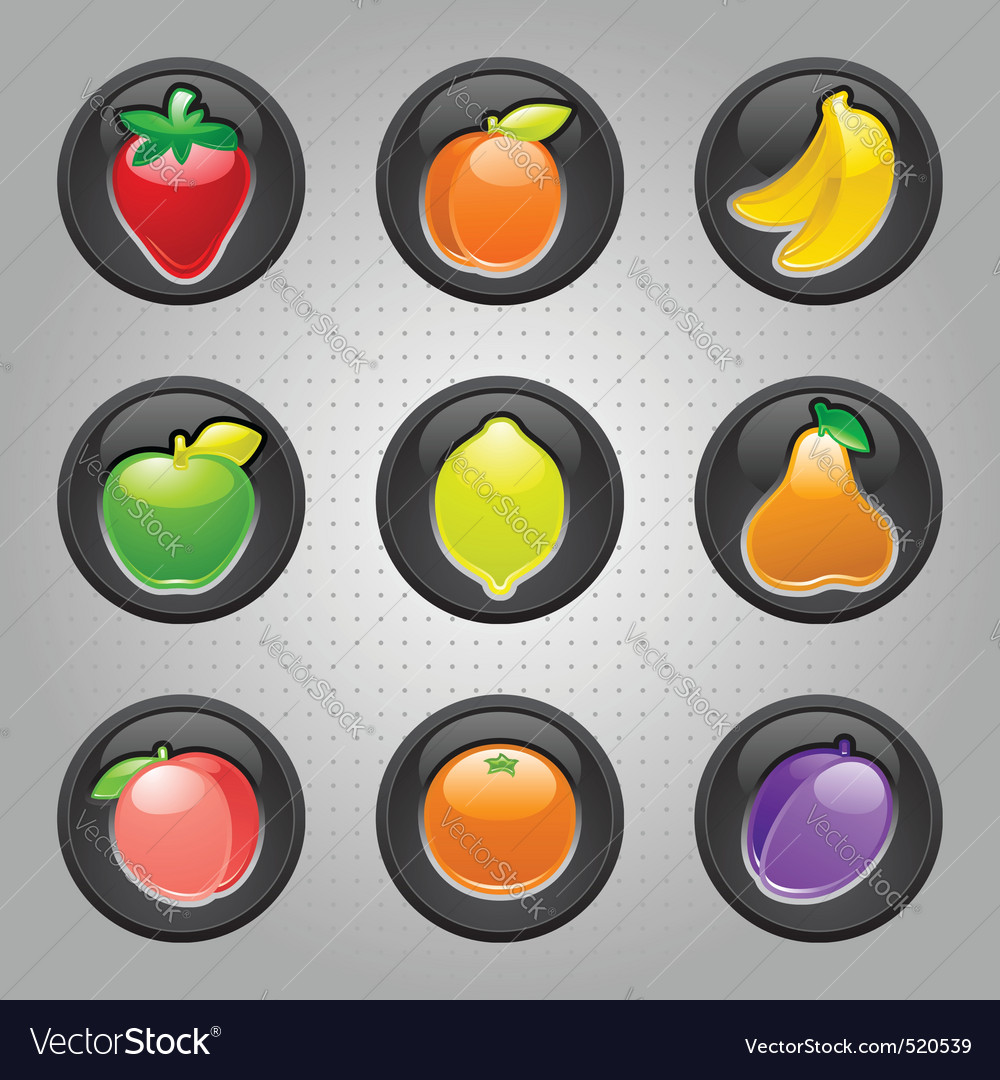 Fruit machine icons Royalty Free Vector Image - VectorStock