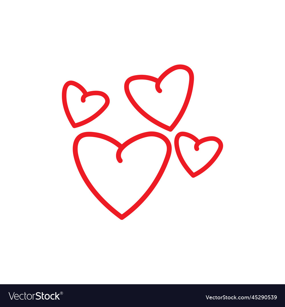 Heart love doodle hand drawn Royalty Free Vector Image