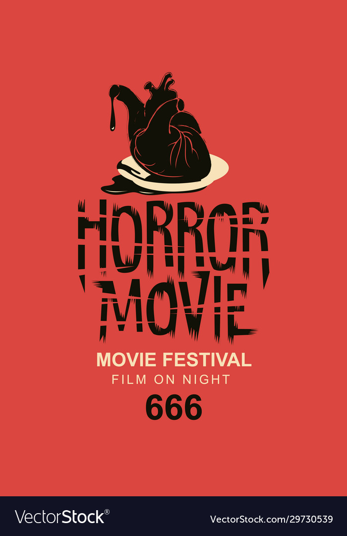 Horror movie festival poster for scary cinema Vector Image