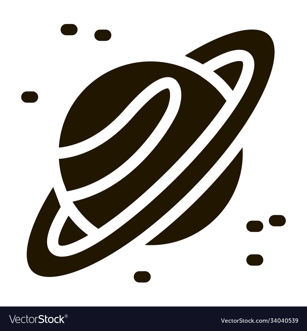 Saturn Planet Ring Icon Royalty Free Vector Image 4484