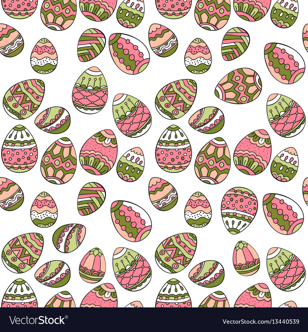 Seamless pattern with doodle easter eggs Vector Image