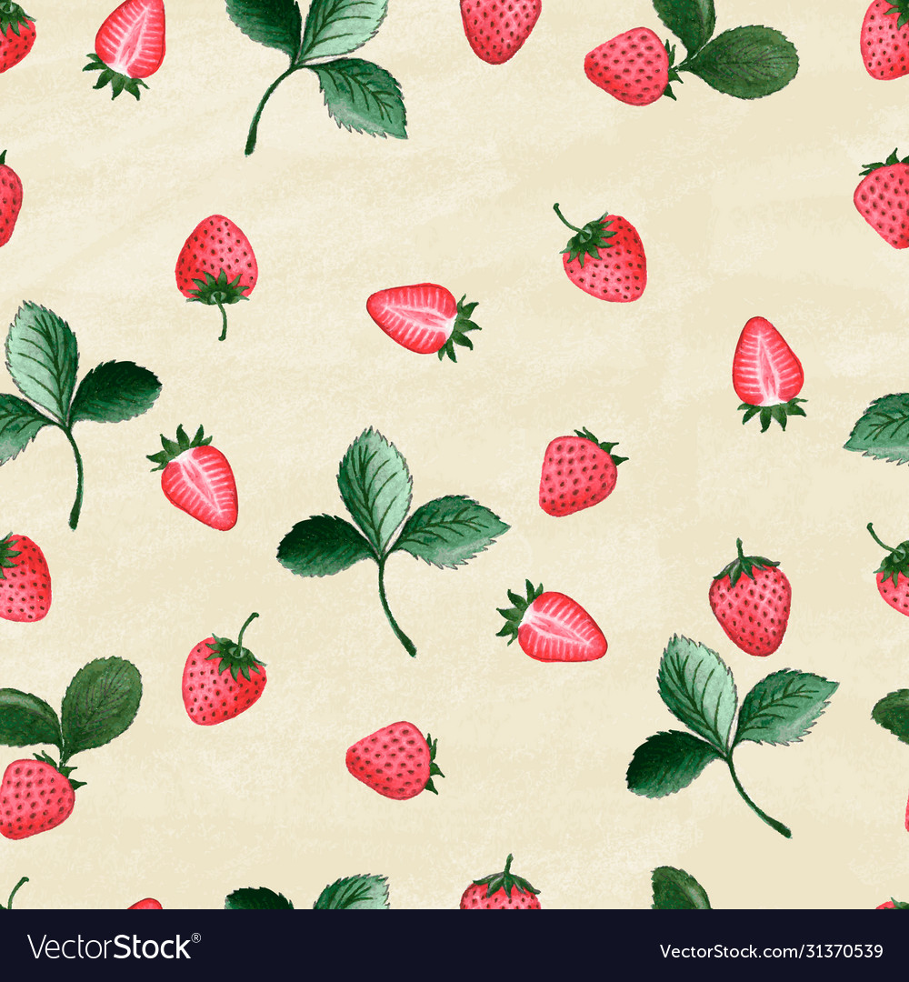 Set hand drawn strawberries on old paper Vector Image