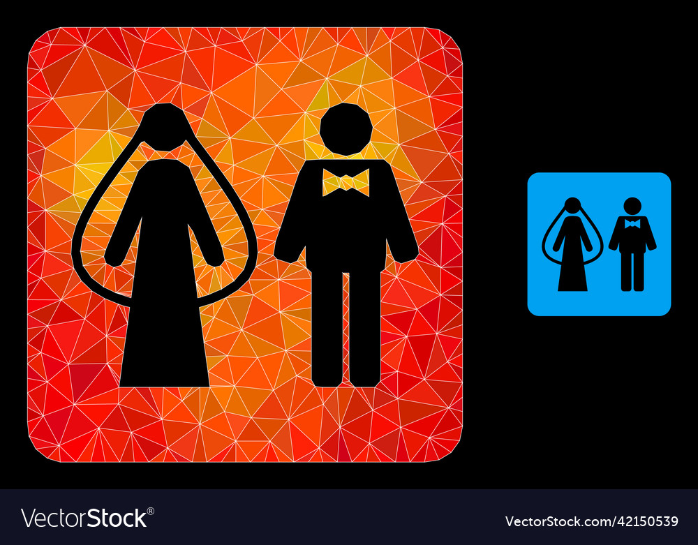 Triangle filled weds persons icon Royalty Free Vector Image