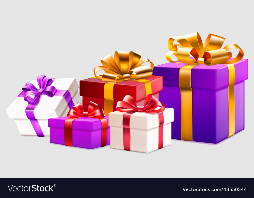 Colored gift boxes Royalty Free Vector Image - VectorStock