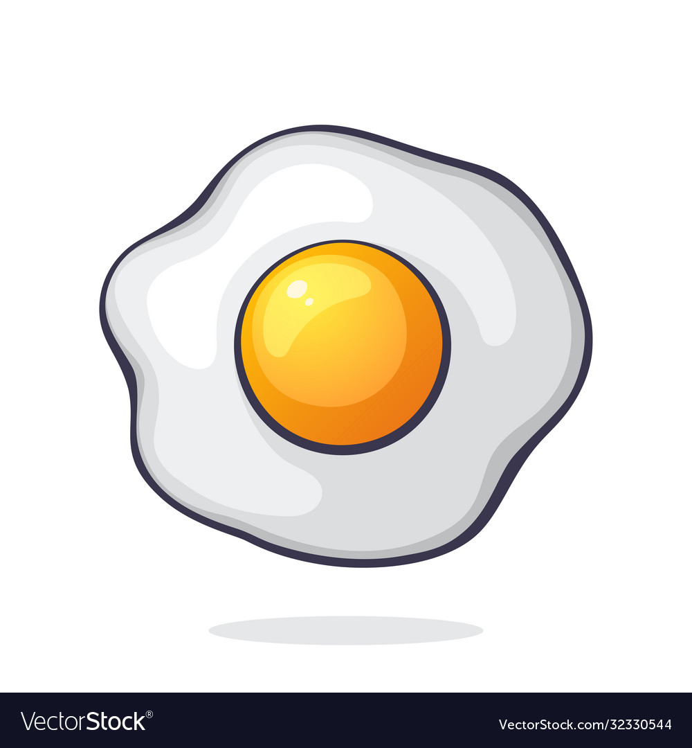 One fried egg symbol healthy food Royalty Free Vector Image