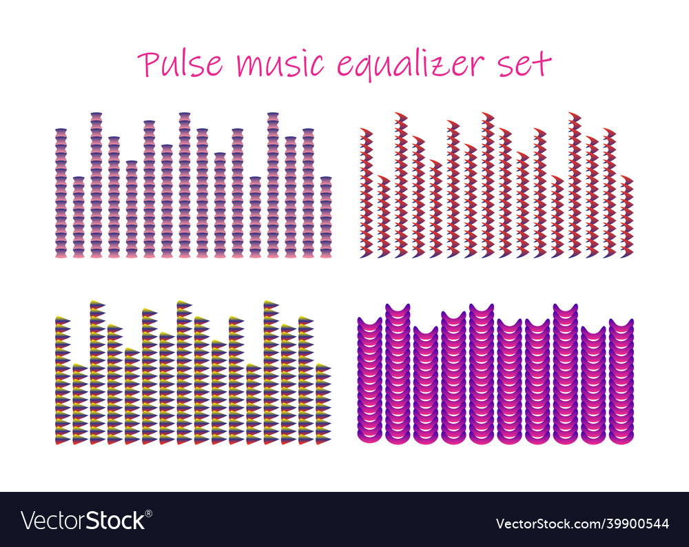 Pulse music equalizer set audio colorful sound Vector Image