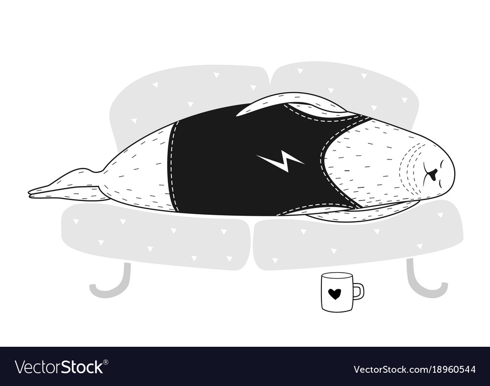 Seal Hipsters On The Couch Royalty Free Vector Image