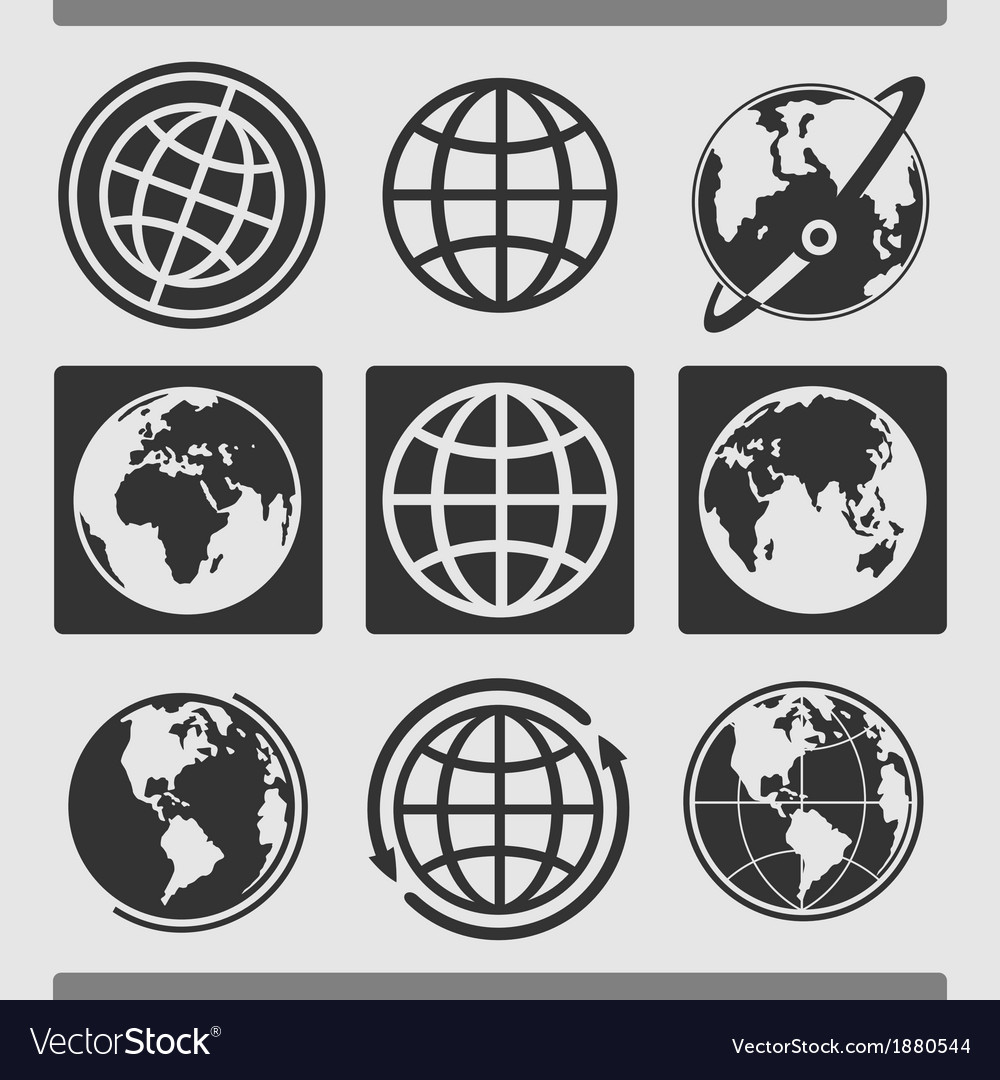 Set of globes Royalty Free Vector Image - VectorStock