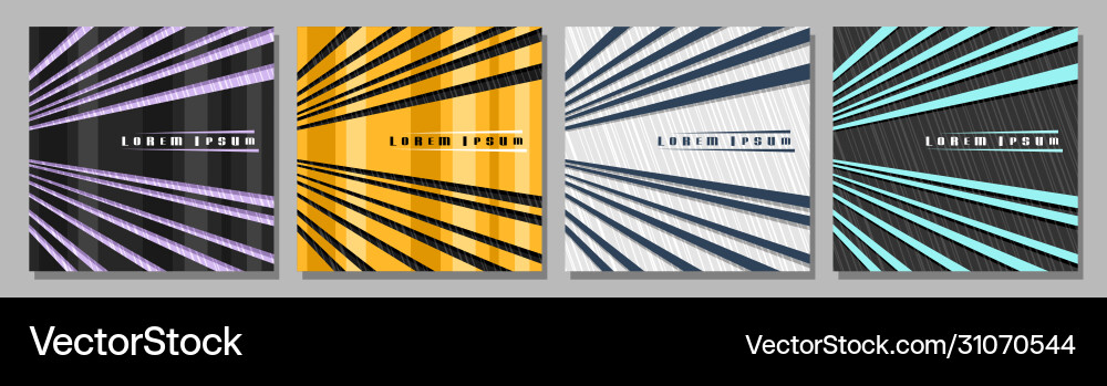 Square covers with rays Royalty Free Vector Image