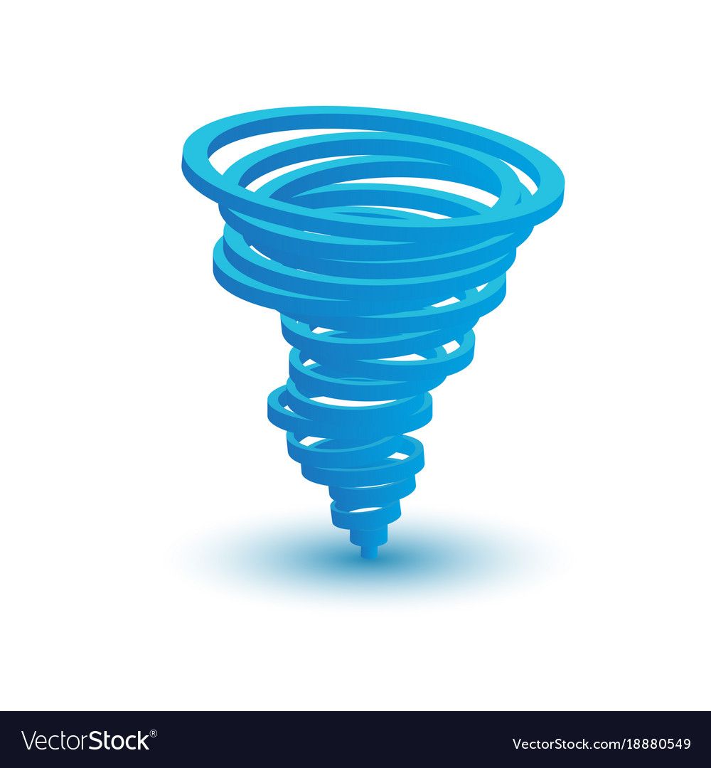 3d tornado symbol made by circles Royalty Free Vector Image