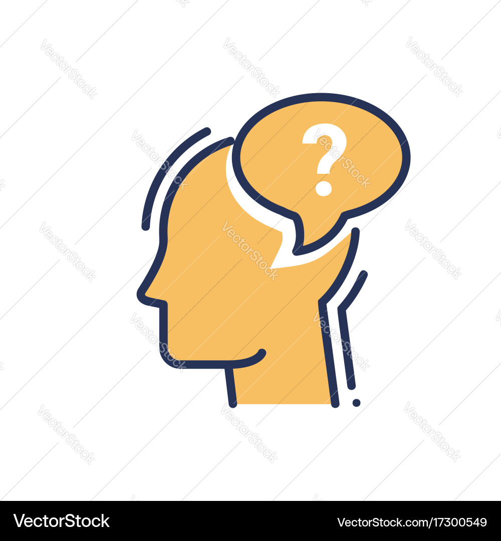 Ask - modern line design single icon Royalty Free Vector