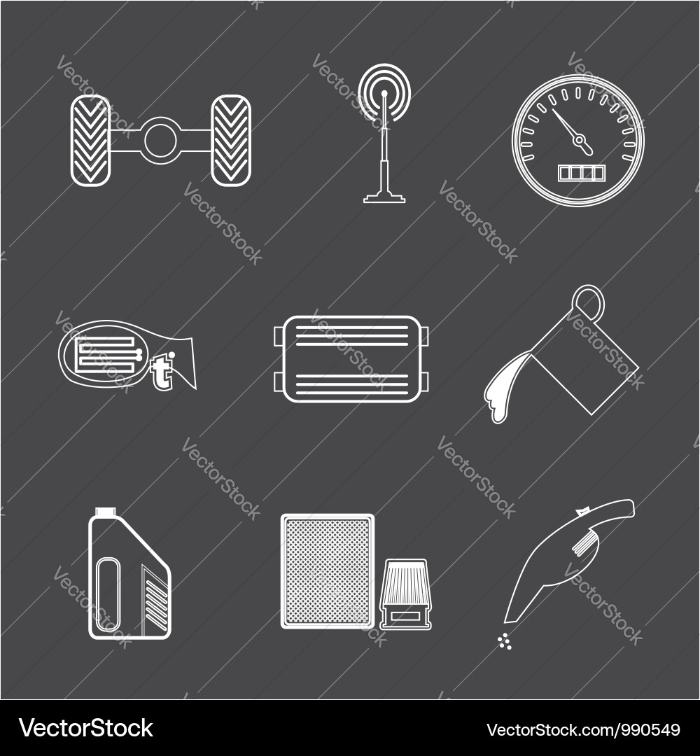 Car Parts icon set 2 Royalty Free Vector Image