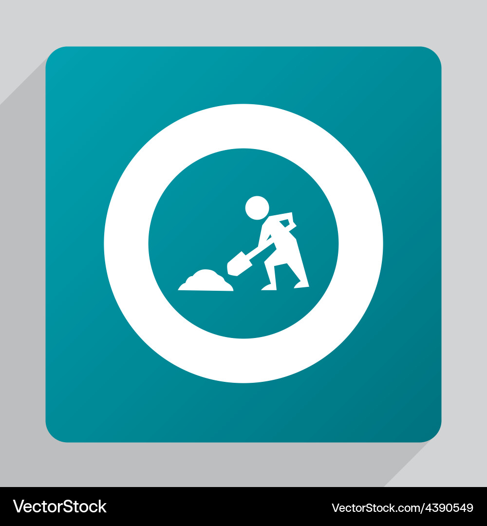 Flat construction works icon Royalty Free Vector Image