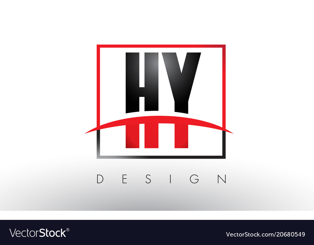 Hy H Y Logo Letters With Red And Black Colors Vector Image