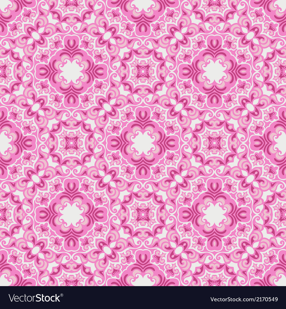 Pink Seamless Abstract Mosaic Tiles Pattern Vector Image