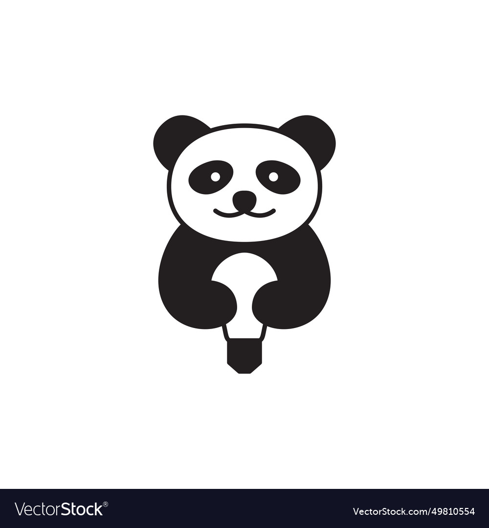 Cute panda mascot cartoon icon logo design Vector Image