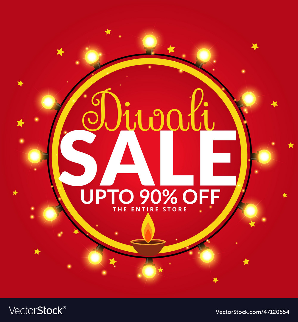 Diwali sale and offers banner poster template Vector Image