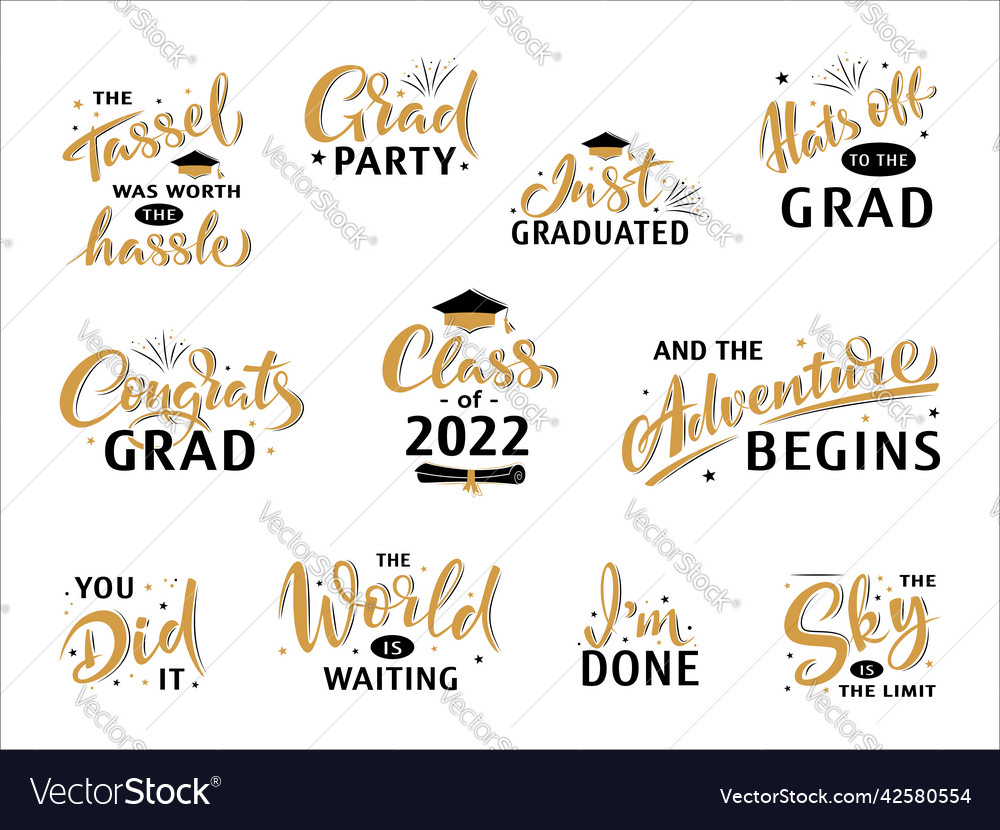 Inspiration and motivation graduation party Vector Image