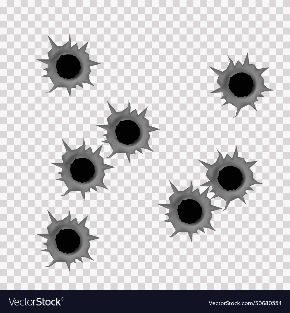 Realistic bullet holes Royalty Free Vector Image