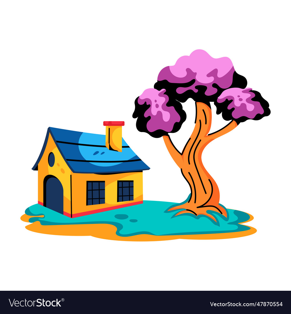 Spring house Royalty Free Vector Image VectorStock