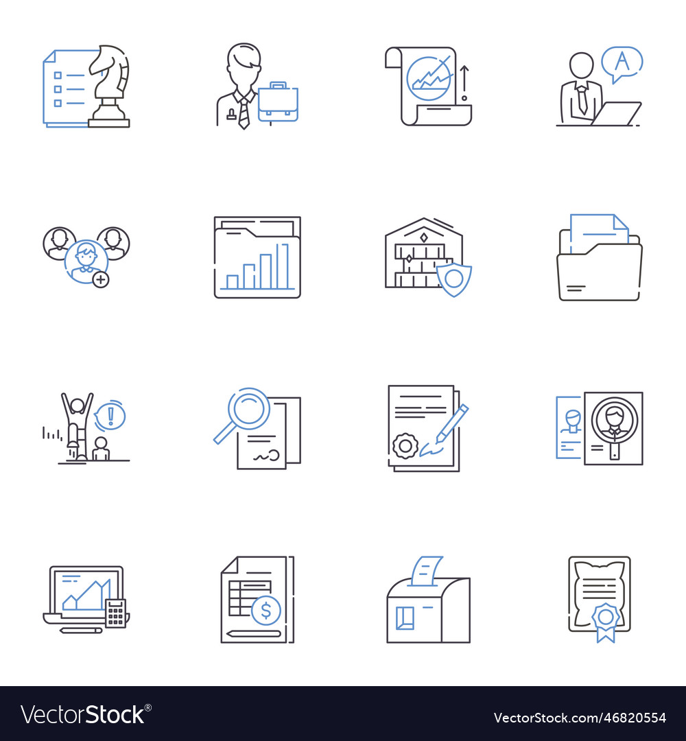 Standard operating procedures line icons Vector Image