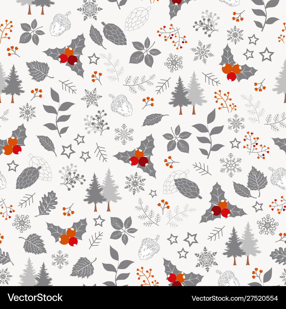 Winter holiday seamless pattern Royalty Free Vector Image