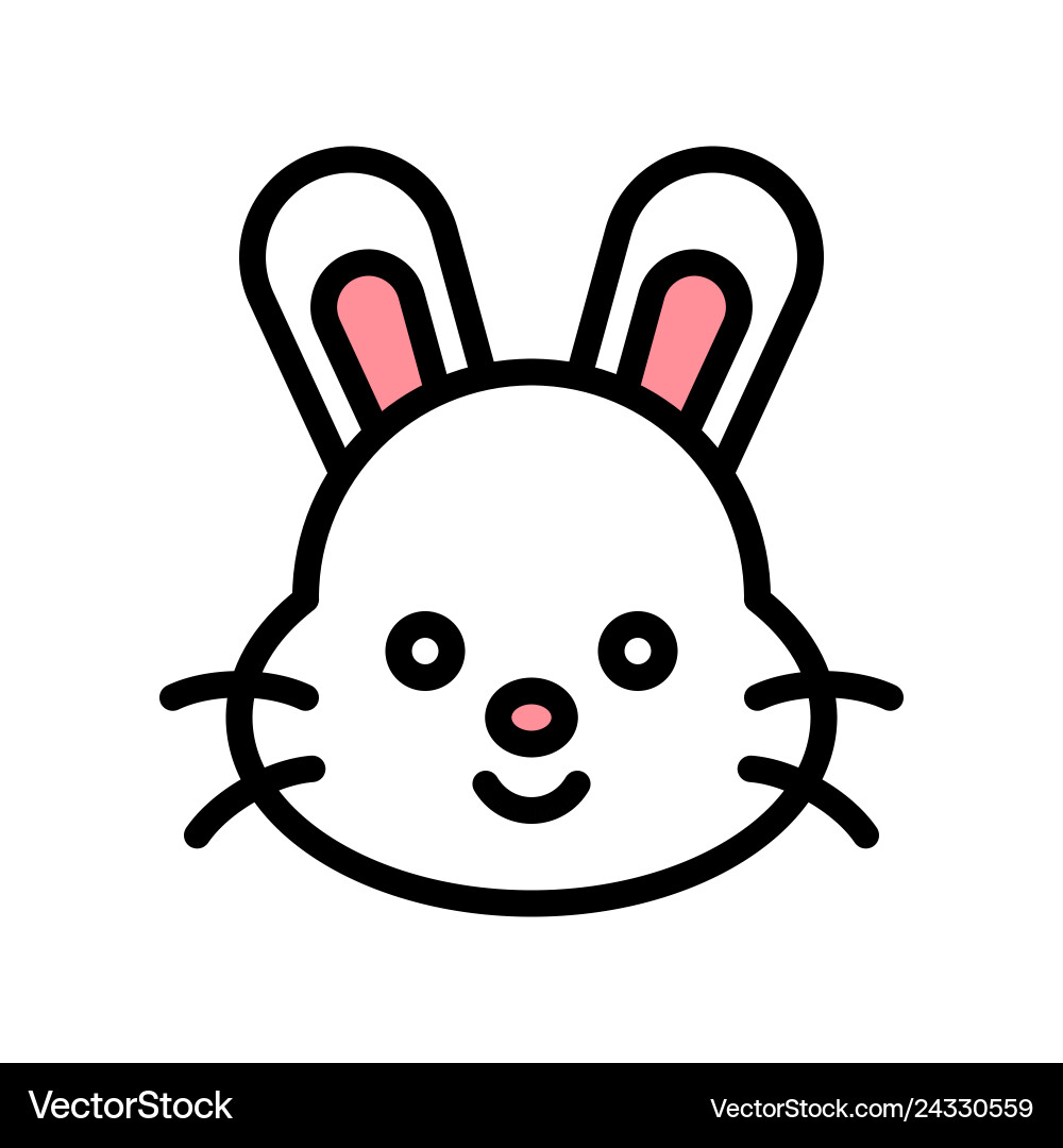 Bunny easter filled icon editable stroke Vector Image