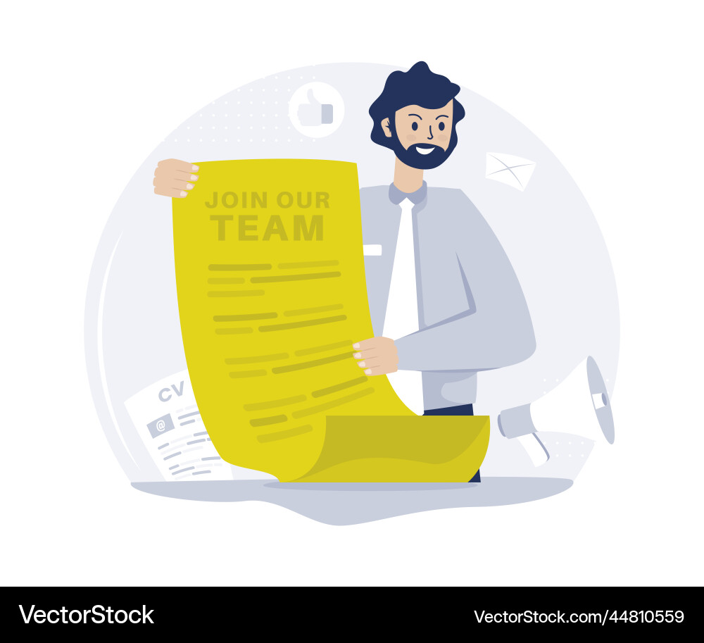 Join our team open job recruitment Royalty Free Vector Image