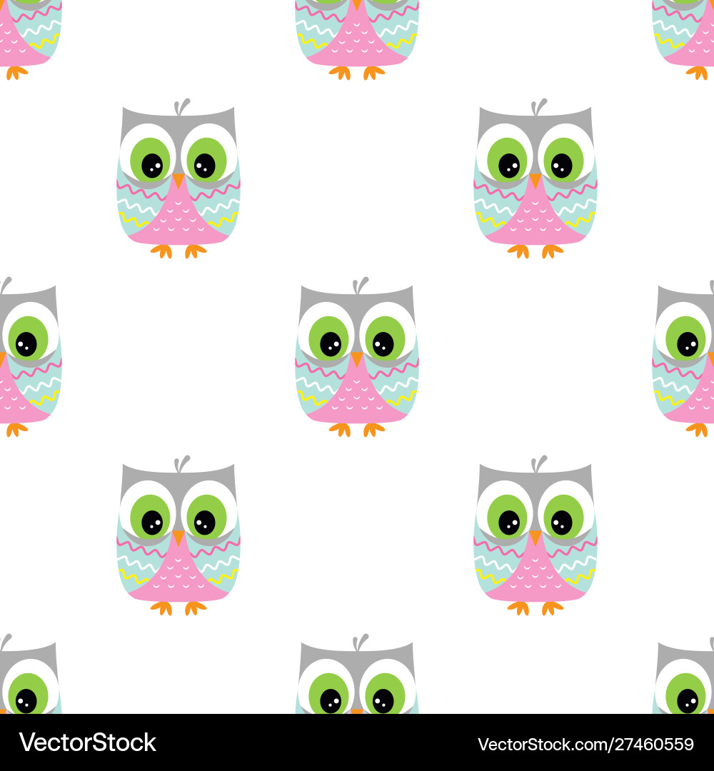 Seamless pattern with owls Royalty Free Vector Image
