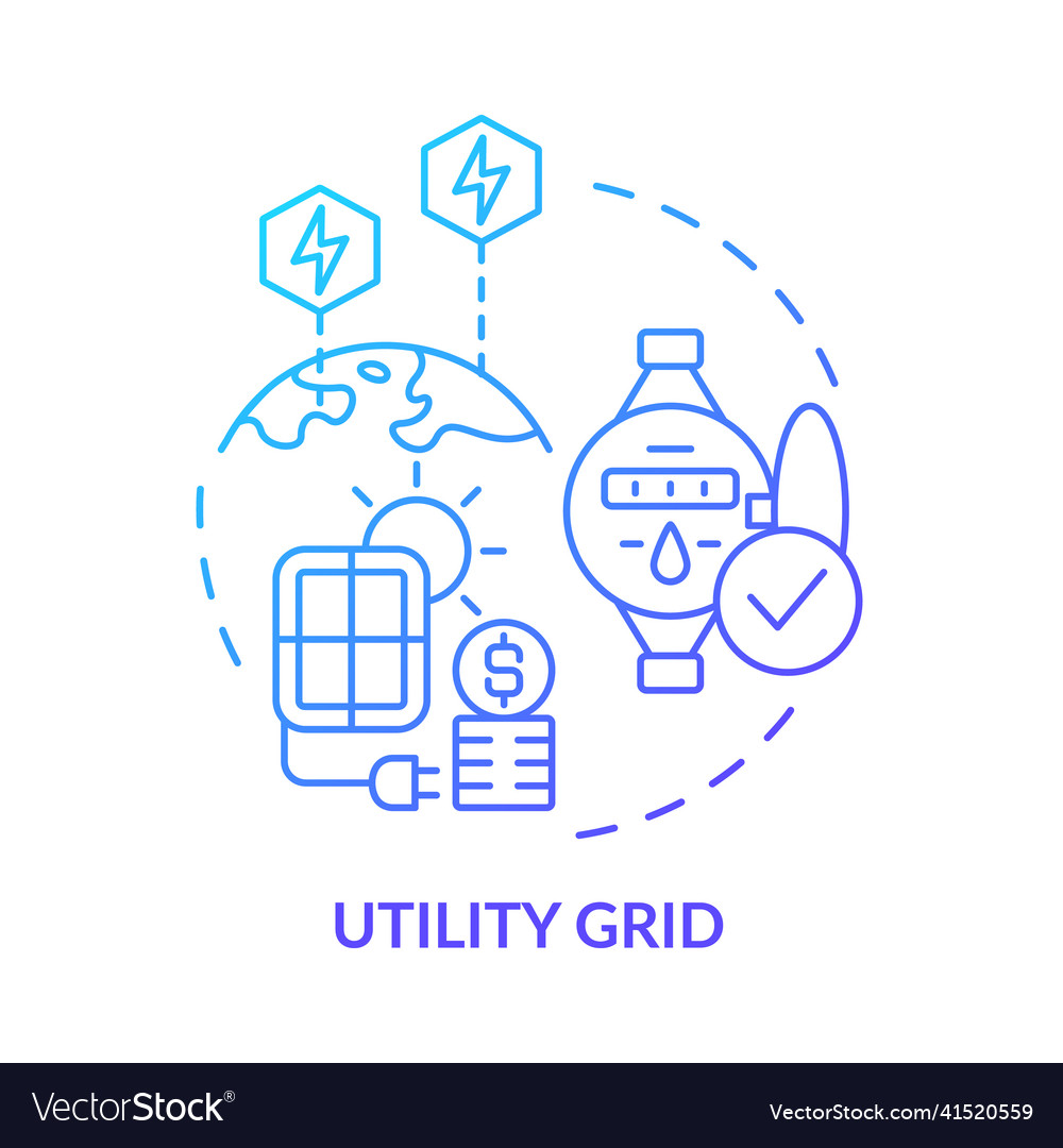 Utility grid blue gradient concept icon Royalty Free Vector