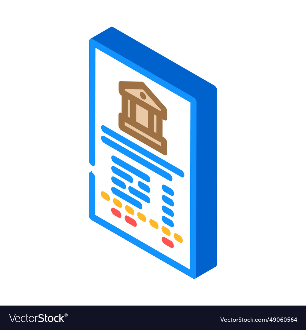 Bank reconciliation isometric icon Royalty Free Vector Image