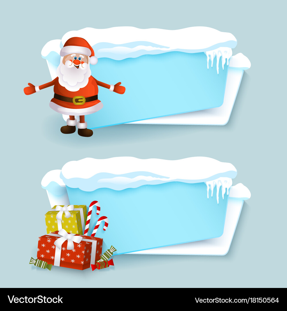 Cartoon Realistic Winter Banner Set Royalty Free Vector