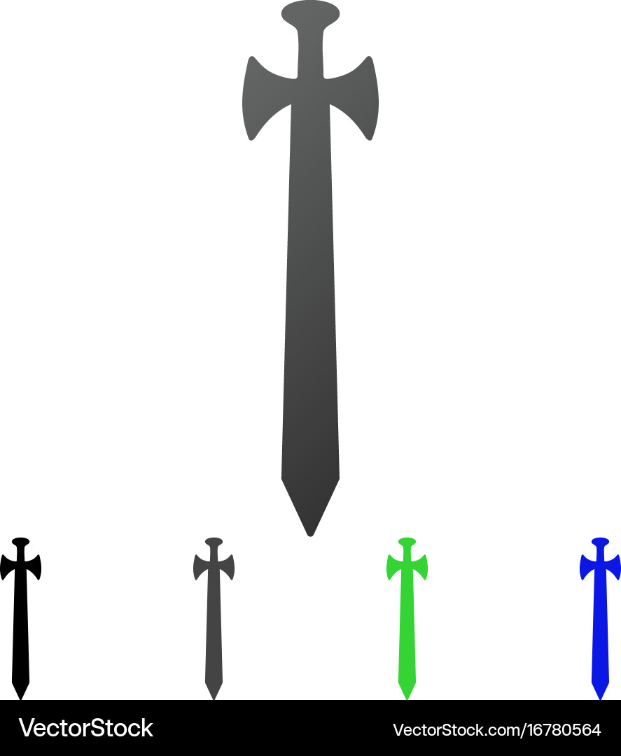Medieval sword flat gradient icon Royalty Free Vector Image