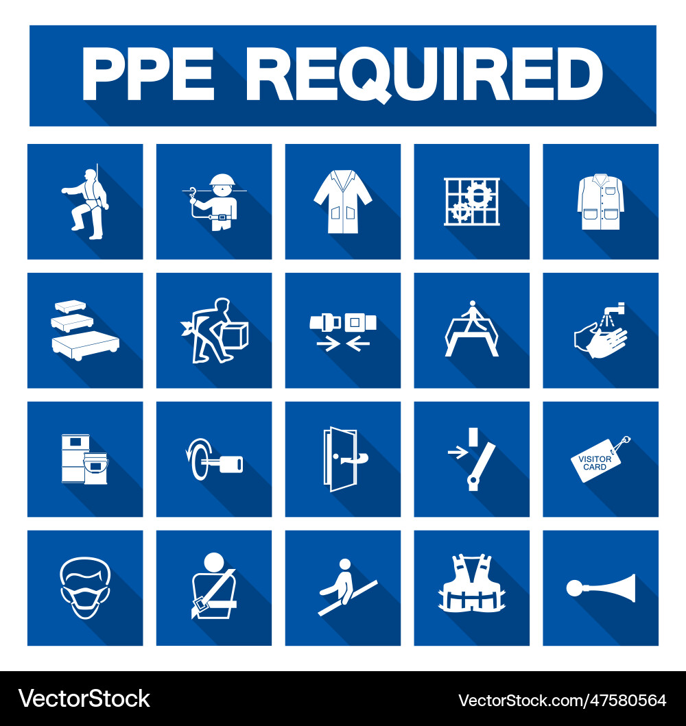 Required personal protective equipment ppe Vector Image