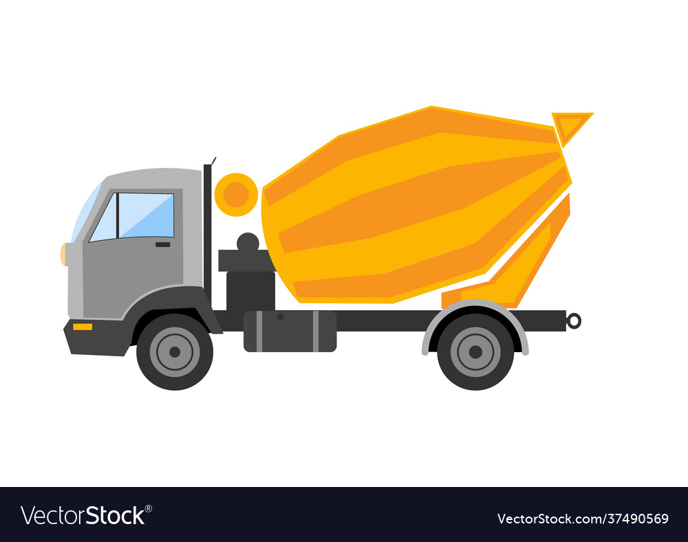 Autotruck tripper truck building machine lift vector image Autotruck tripper truck building machine lift