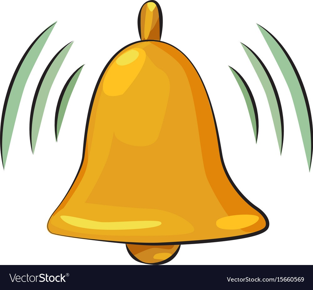 Cartoon image of notification icon bell symbol Vector Image