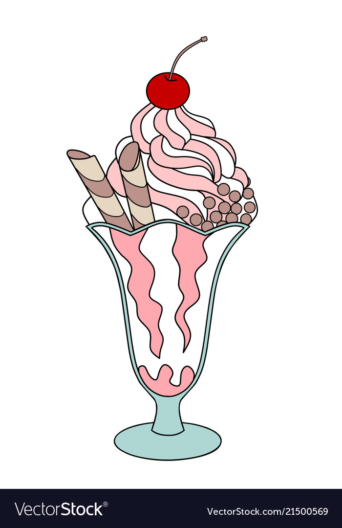 Cherry ice cream Royalty Free Vector Image - VectorStock