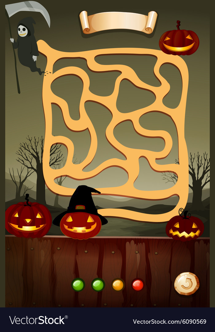 Game Template With Halloween Theme Royalty Free Vector Image