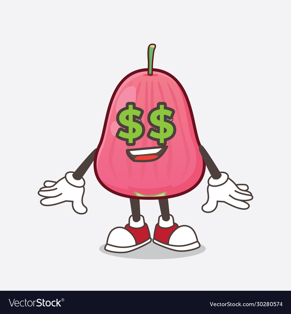 Java apple cartoon mascot character with money Vector Image
