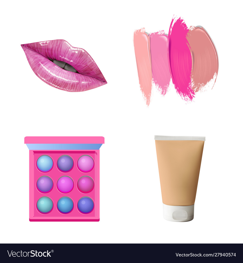 Make up objects beauty cosmetic products Vector Image