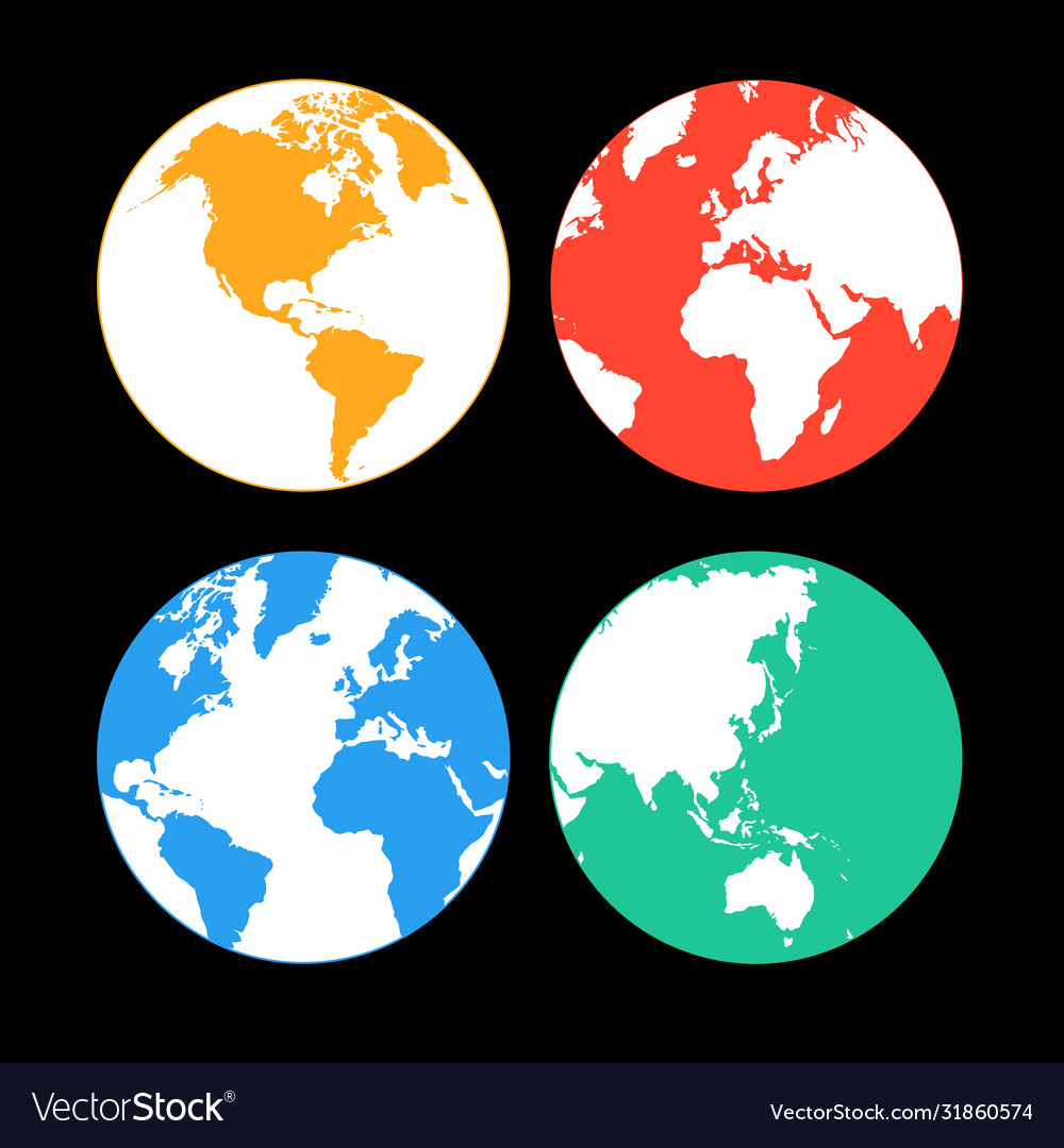 Multi-colored earth continents vector image Multi-colored earth continents