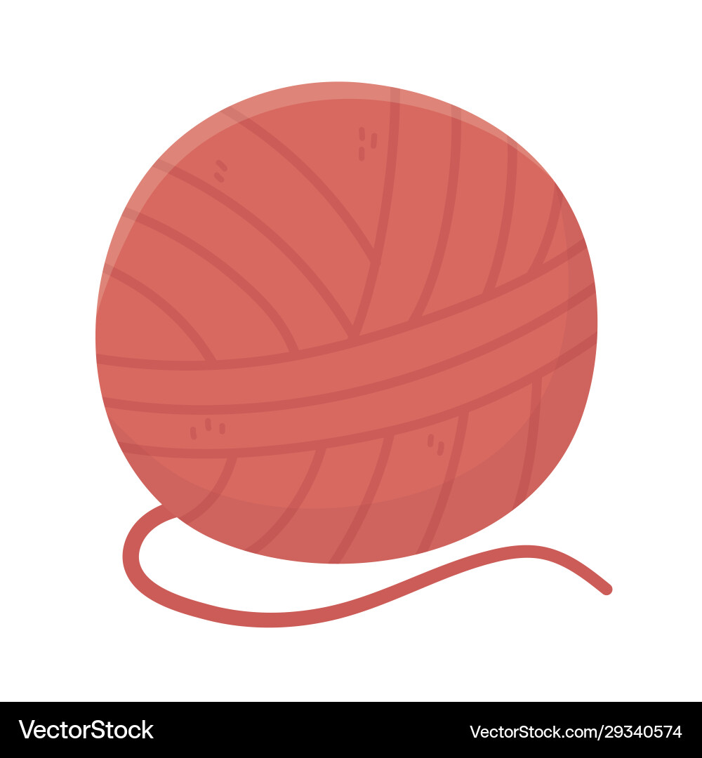 Red wool ball for knitting Royalty Free Vector Image