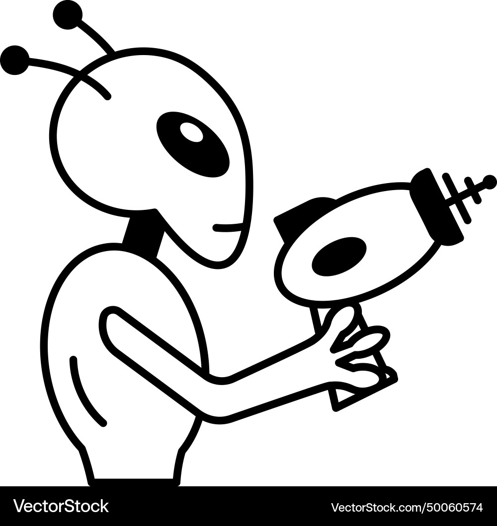 Space exploration linear icon Royalty Free Vector Image