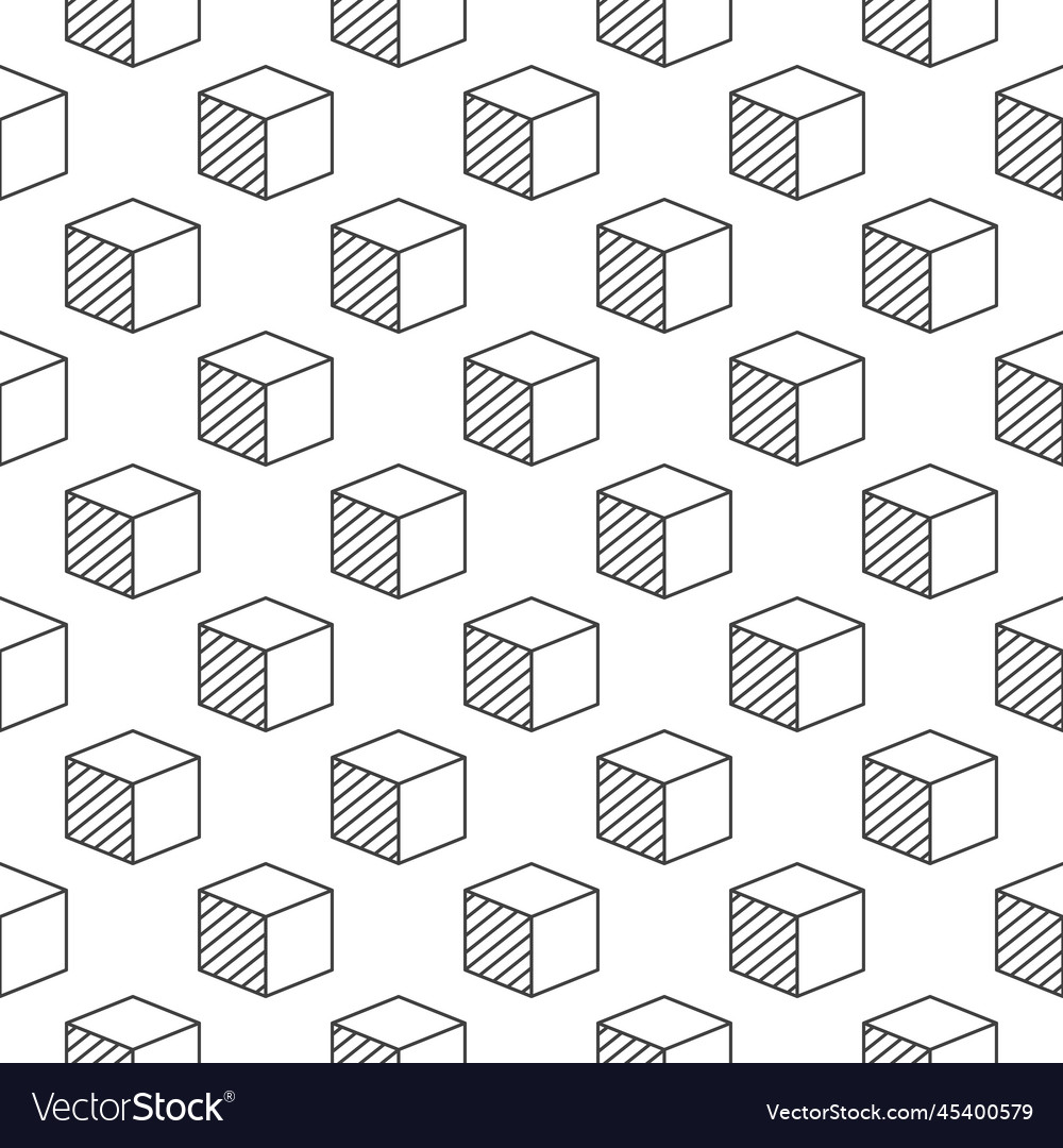 3d printed cube geometric pattern - seamless Vector Image