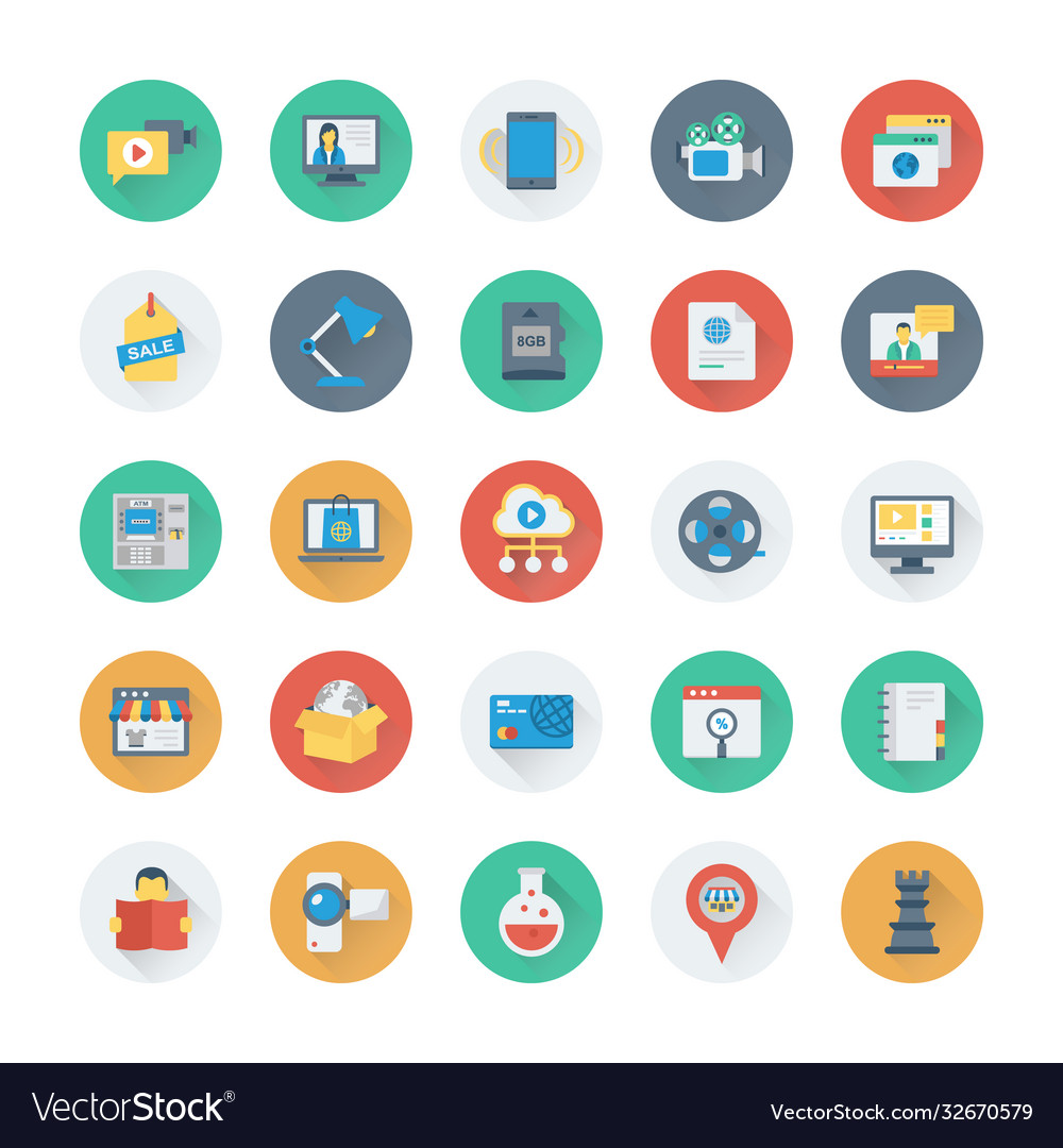 Digital marketing colored icons 13 Royalty Free Vector Image