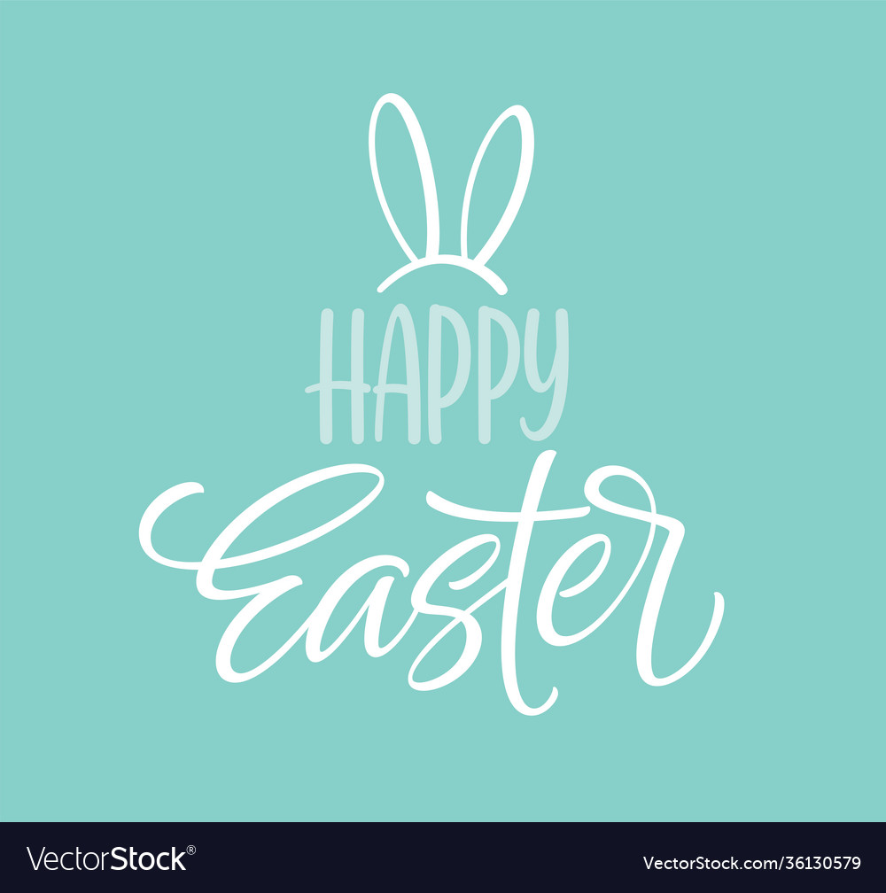 Happy easter icon symbol handwriting lettering Vector Image