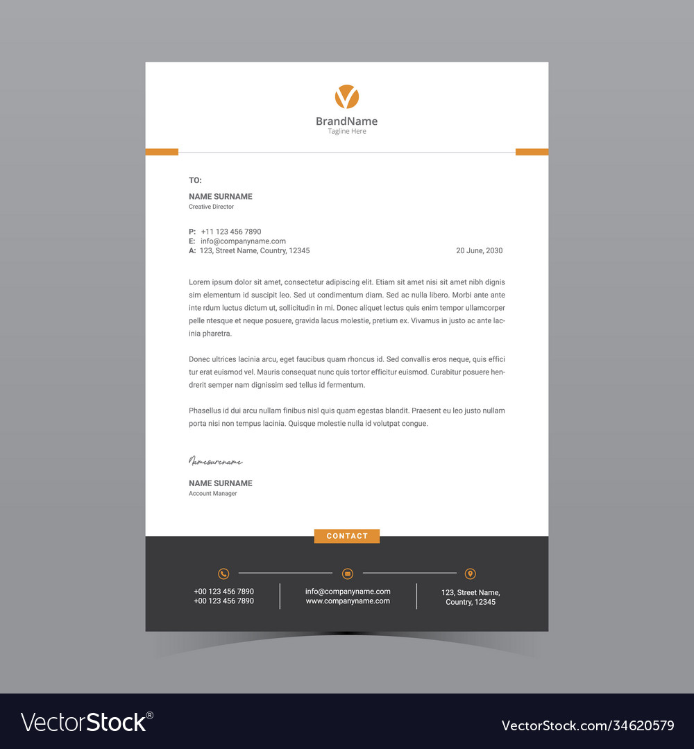 Letterhead template design Royalty Free Vector Image