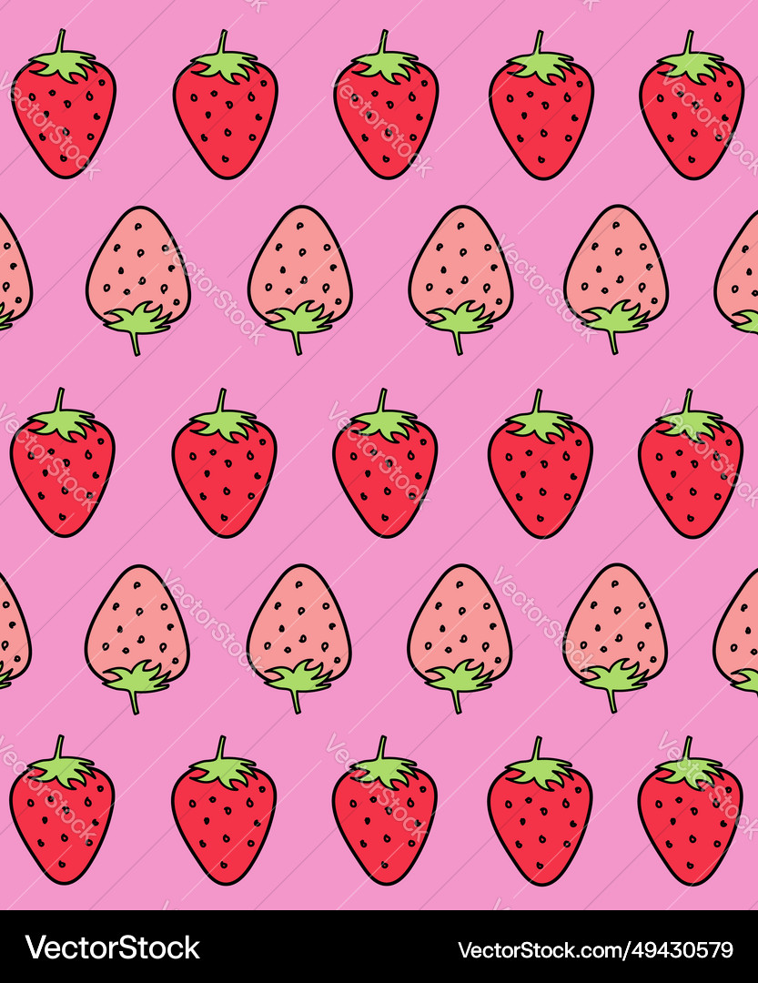 Seamless Pattern Strawberries Royalty Free Vector Image